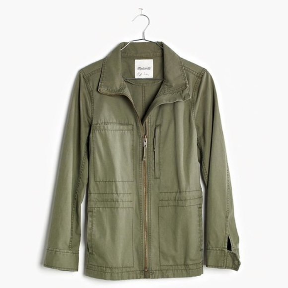 Madewell Zip Up Coat Military Jacket - Picture 10 of 10
